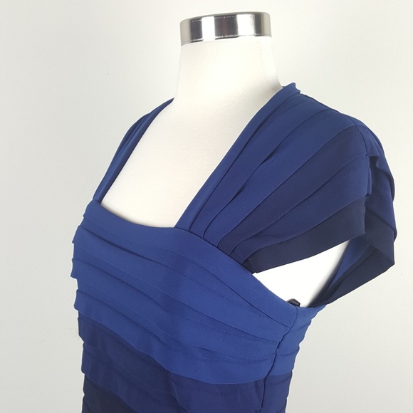 Tadashi Shoji Blue Ombre Layered  Dress Sz 2 - Picture 2 of 7